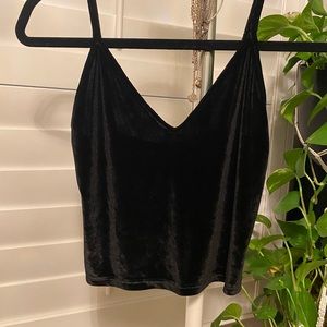 Velour Black Tank Top Brandy Melville